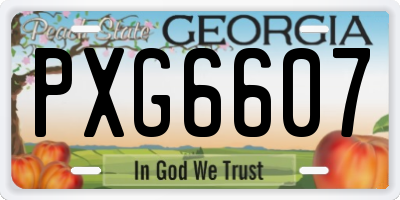 GA license plate PXG6607