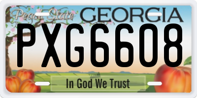 GA license plate PXG6608