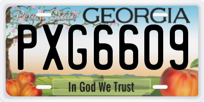 GA license plate PXG6609