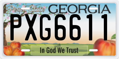 GA license plate PXG6611