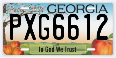 GA license plate PXG6612
