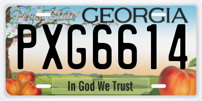 GA license plate PXG6614
