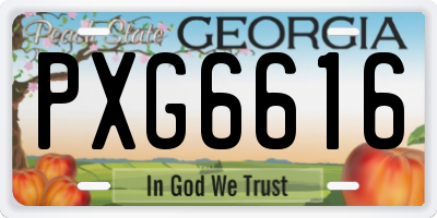 GA license plate PXG6616