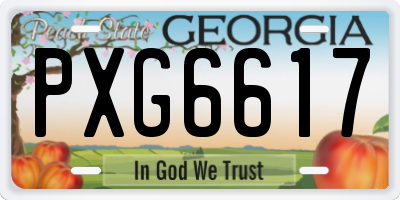 GA license plate PXG6617