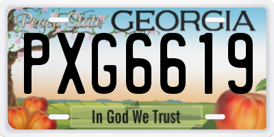 GA license plate PXG6619