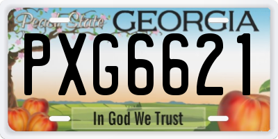 GA license plate PXG6621