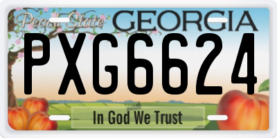 GA license plate PXG6624
