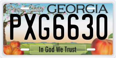 GA license plate PXG6630