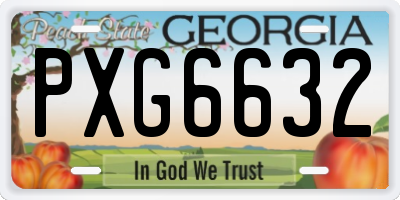 GA license plate PXG6632