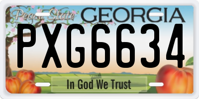 GA license plate PXG6634