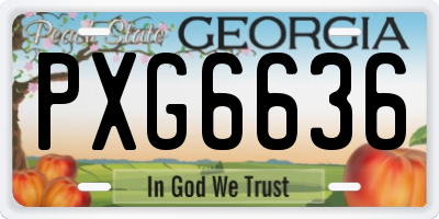 GA license plate PXG6636