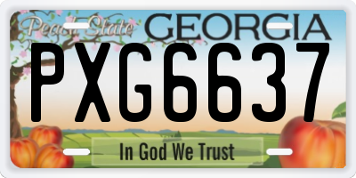 GA license plate PXG6637