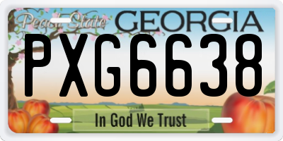 GA license plate PXG6638