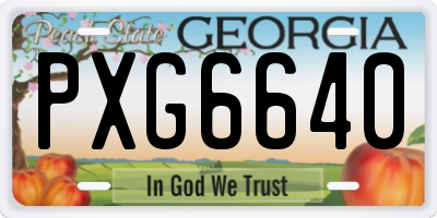 GA license plate PXG6640