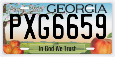 GA license plate PXG6659