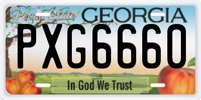 GA license plate PXG6660