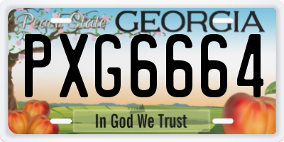 GA license plate PXG6664