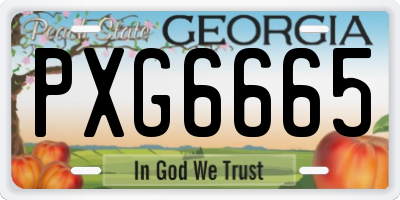 GA license plate PXG6665