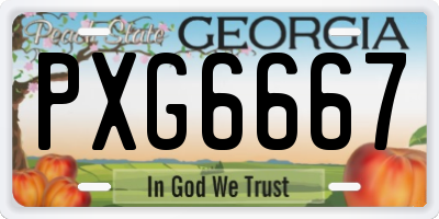 GA license plate PXG6667