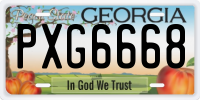 GA license plate PXG6668