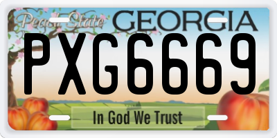 GA license plate PXG6669
