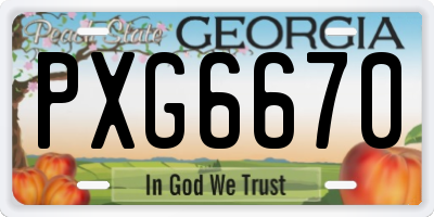 GA license plate PXG6670