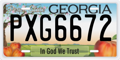 GA license plate PXG6672