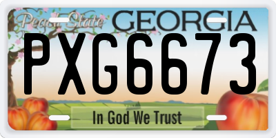 GA license plate PXG6673