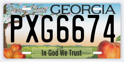 GA license plate PXG6674