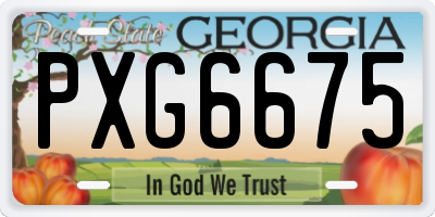 GA license plate PXG6675