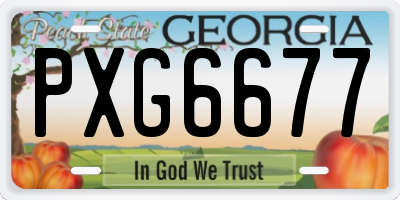 GA license plate PXG6677