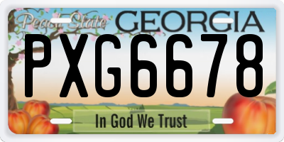 GA license plate PXG6678