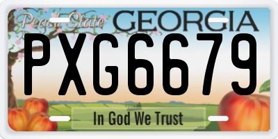 GA license plate PXG6679