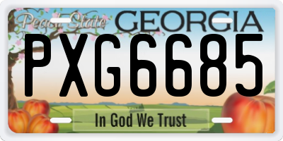 GA license plate PXG6685