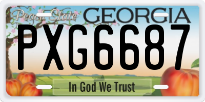 GA license plate PXG6687