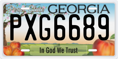 GA license plate PXG6689