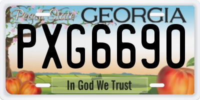 GA license plate PXG6690