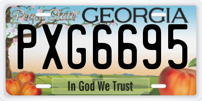 GA license plate PXG6695