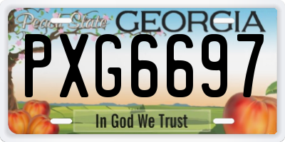 GA license plate PXG6697