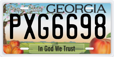 GA license plate PXG6698