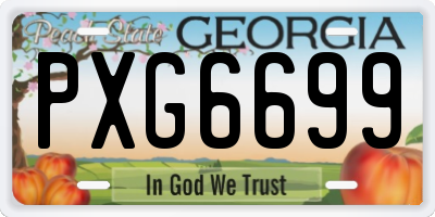 GA license plate PXG6699