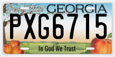 GA license plate PXG6715