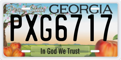 GA license plate PXG6717