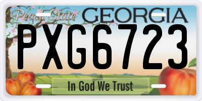 GA license plate PXG6723