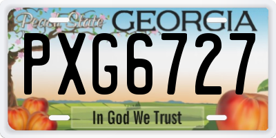 GA license plate PXG6727