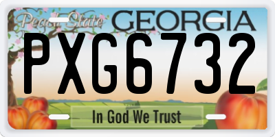 GA license plate PXG6732