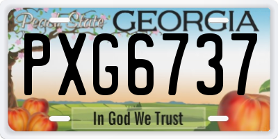 GA license plate PXG6737