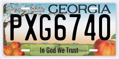 GA license plate PXG6740