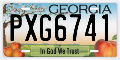 GA license plate PXG6741