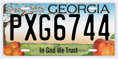 GA license plate PXG6744